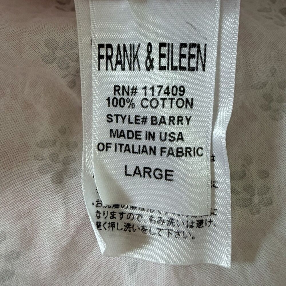 Frank & Eileen Barry L Pink Floral Button Shirt Italian Cotton Made USA Large - Picture 11 of 13